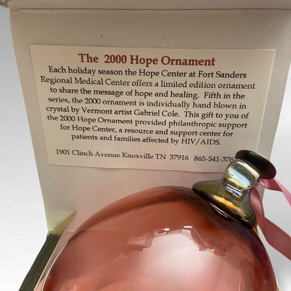 Gabriel Cole Limited Edition Unique 2000 Hope Ornament Hand Blown Crystal Glass - Picture 3 of 8